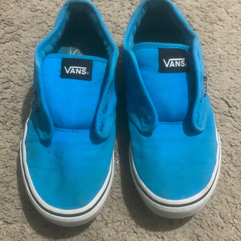 blue vans (no laces)